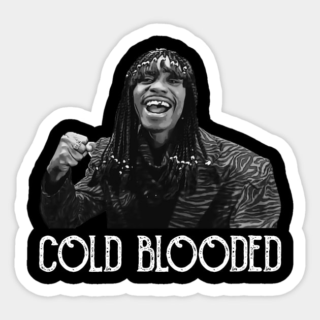 White Stencil Cold Blooded Sticker by MontaStores